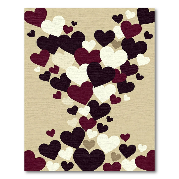 Abstract Hearts Pattern Rug