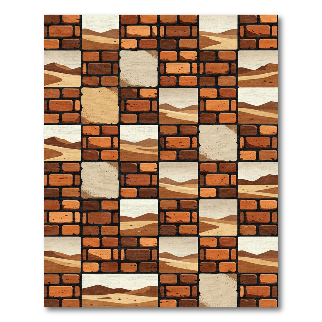 Desert Landscape Bricks Rug