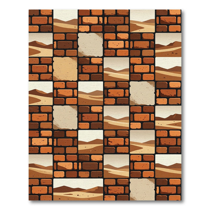 Desert Landscape Bricks Rug