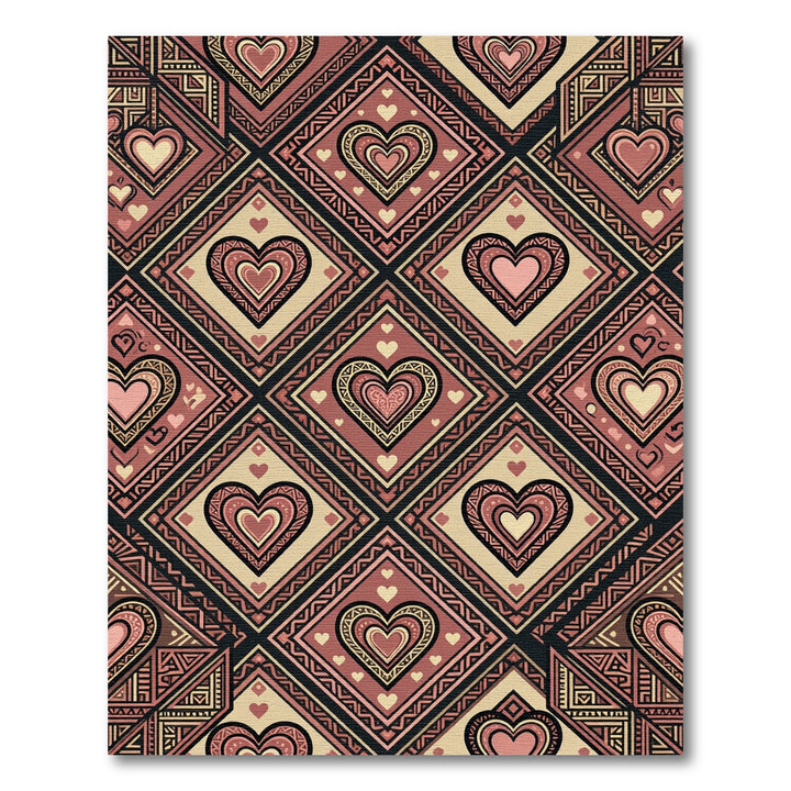Boho Heart Rhombus Textile Rug