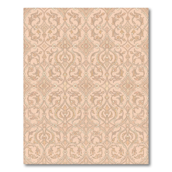 Pale Peach Floral Arabesque Rug