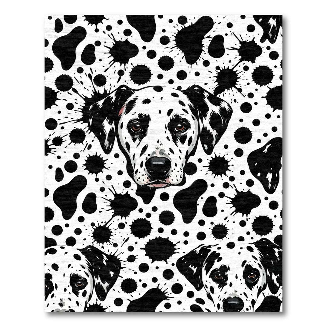 Black White Dalmatian Spots Rug