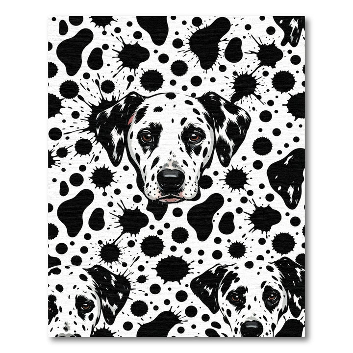 Black White Dalmatian Spots Rug