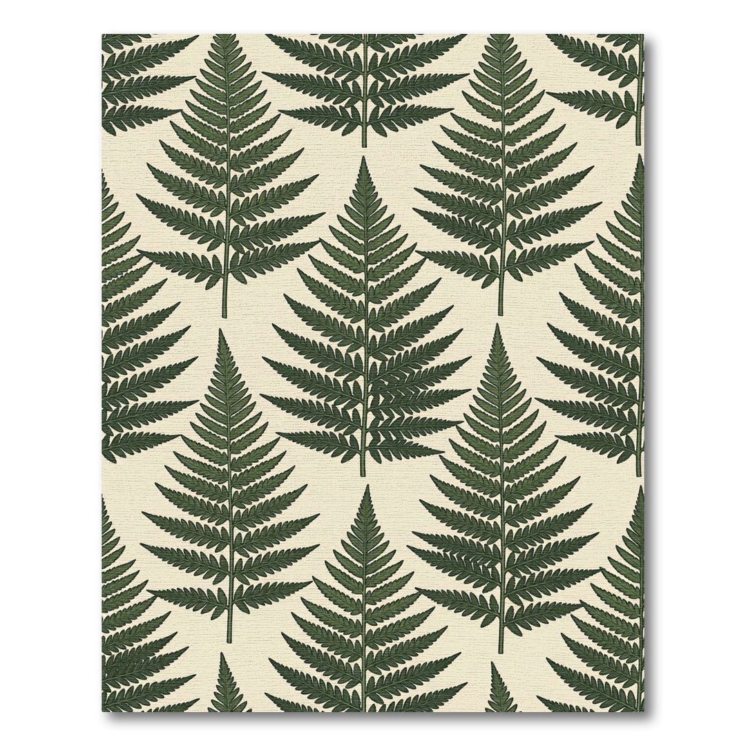 Deep Green Fern Frond Repeat Rug