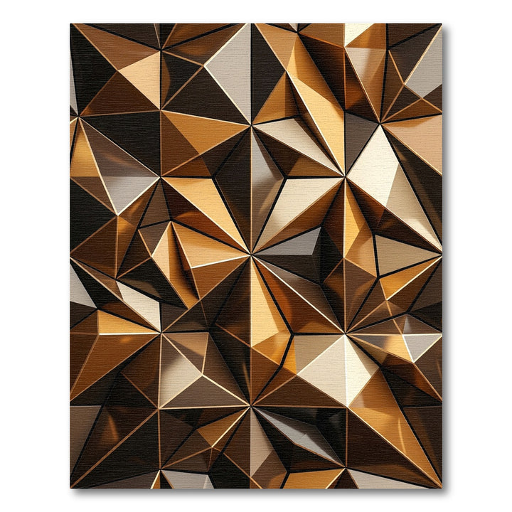 Gold Geometric Iridescent Crystal Forms Rug