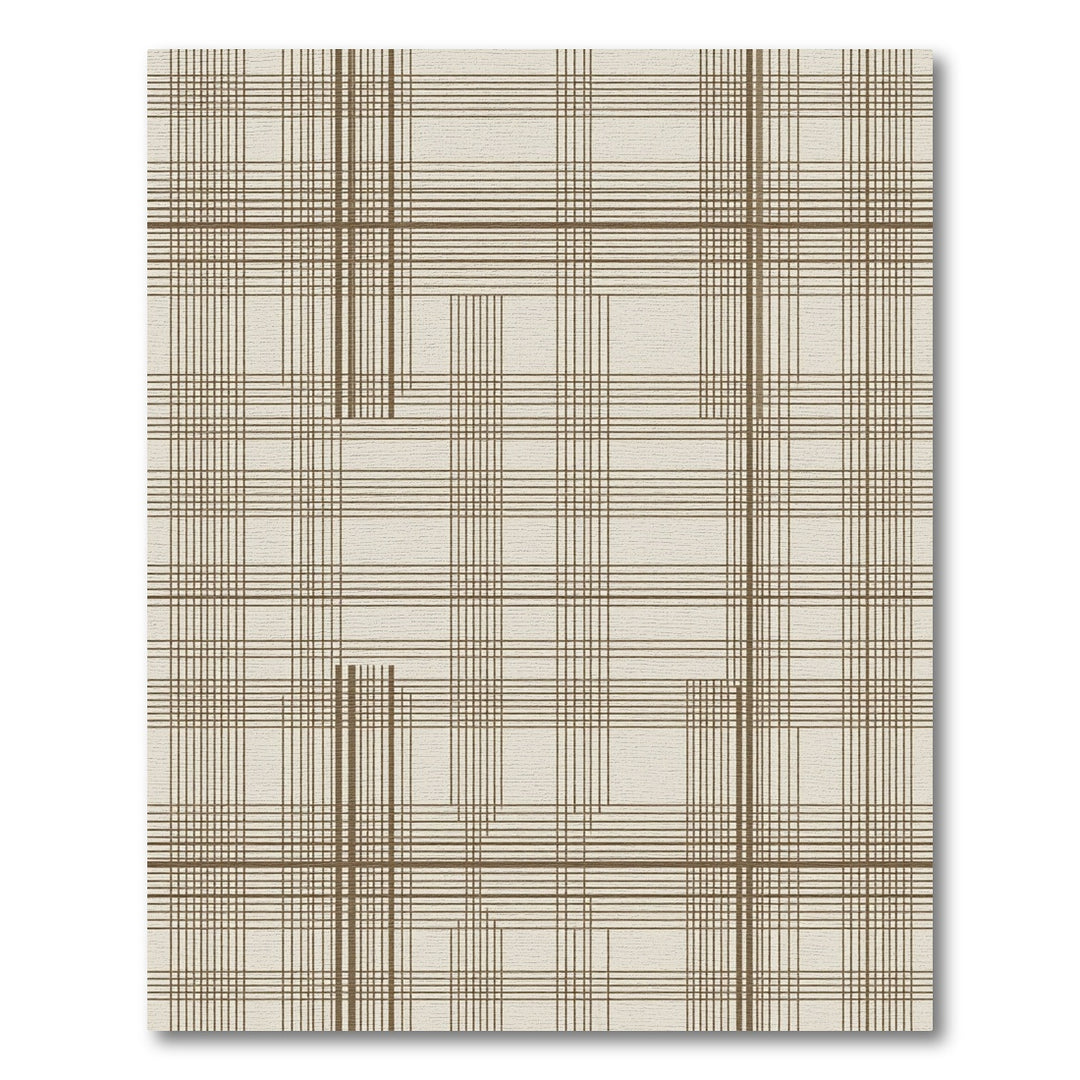 Minimalist Earthy Plaid Line Rug