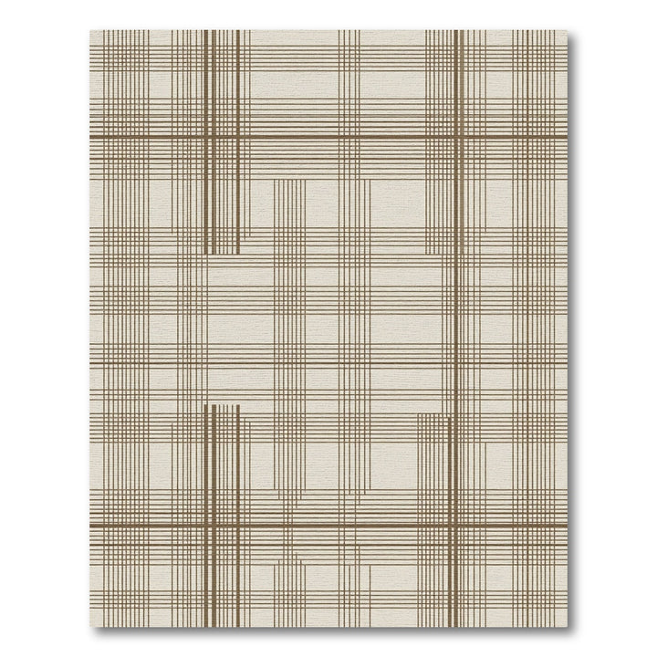 Minimalist Earthy Plaid Line Rug