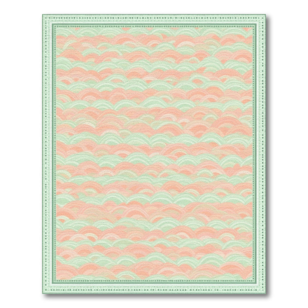 Coral Mint Wave Area Rug