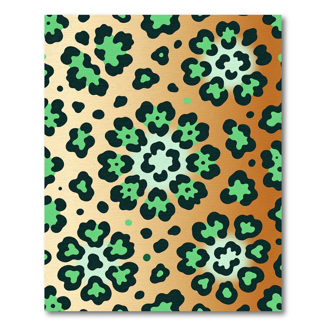 Green Leopard Spots Gradient Area Rug