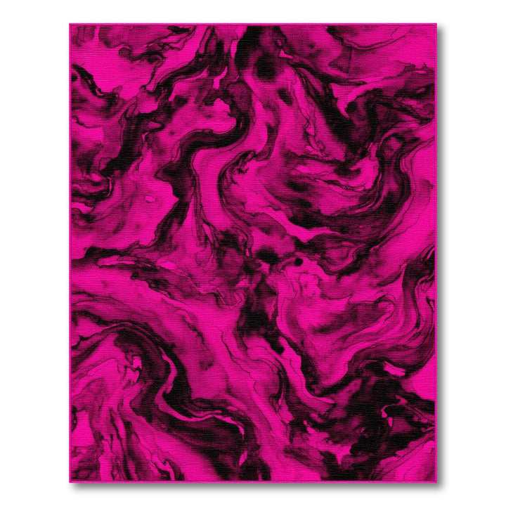 Pink Ink Swirl Abstract Area Rug