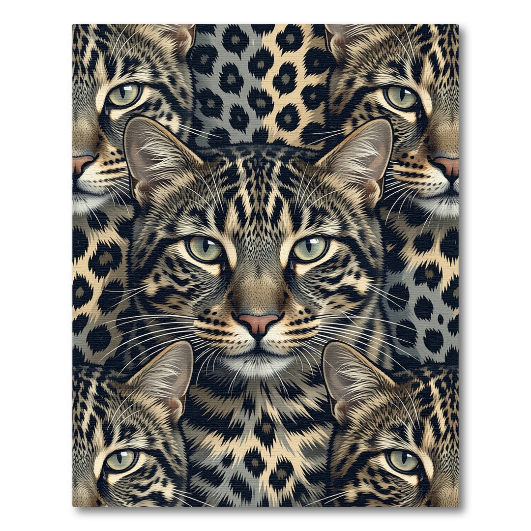 Leopard Face Regal Portrait Aura Rug