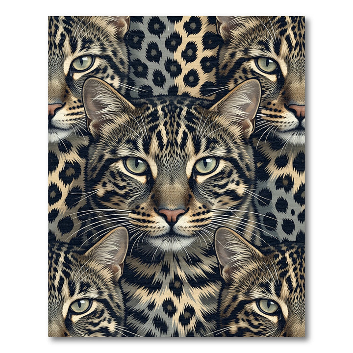 Leopard Face Regal Portrait Aura Rug