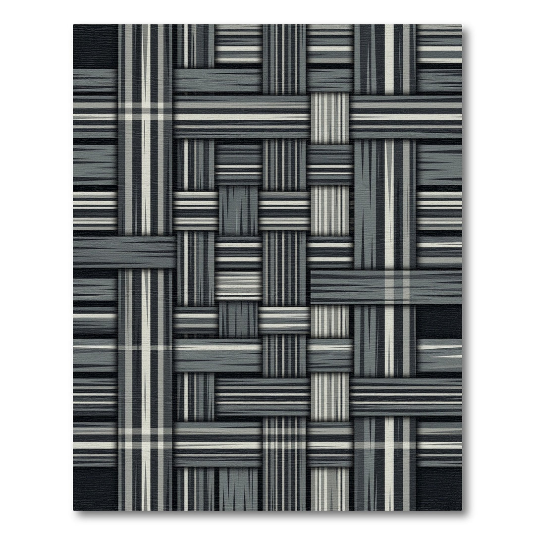 Chic Gray Woven Stripe Rug