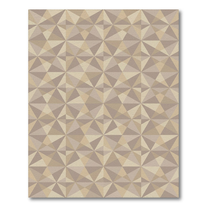 Geometric Taupe Faceted Prism Rug