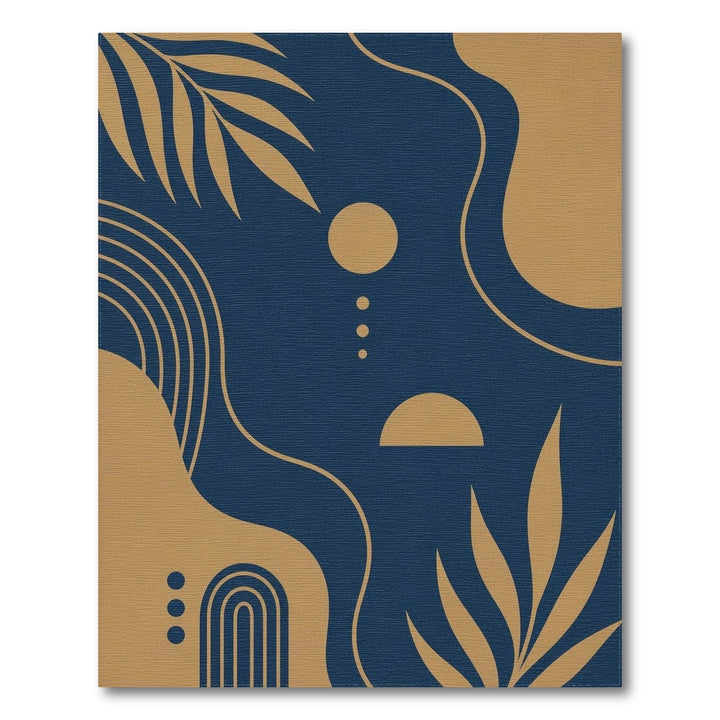 Abstract Area Navy Gold Abstract Wave Area Rug