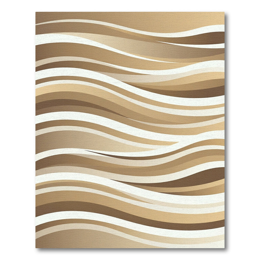 Golden Earth Tone Wavy Stripes Rug