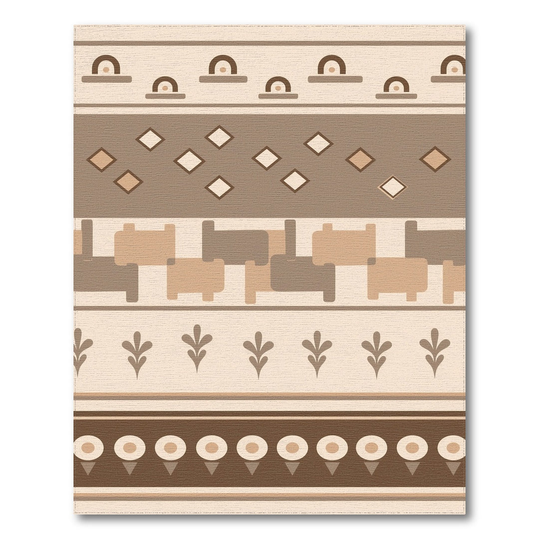 Brown Geometric Area Rug with Arch Patterns