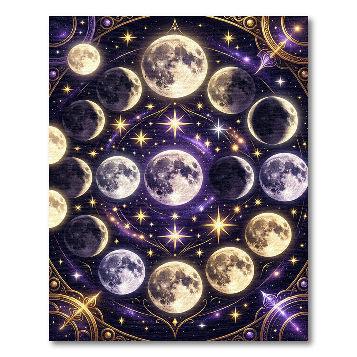 Celestial Moon Phases Cosmic Night Rug