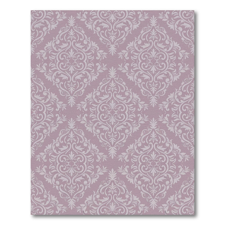 Dusty Rose Damask Scroll Rug