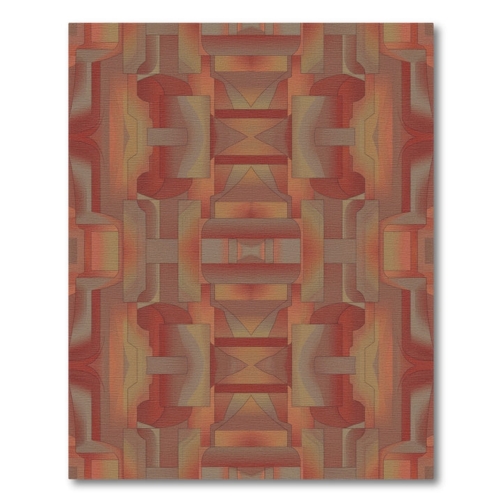 Muted Amber Geometric Architectural Rug