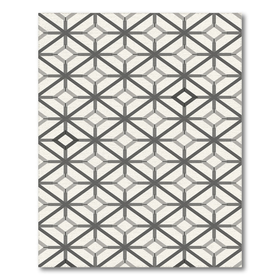 Grey Geometric Diamond Area Rug