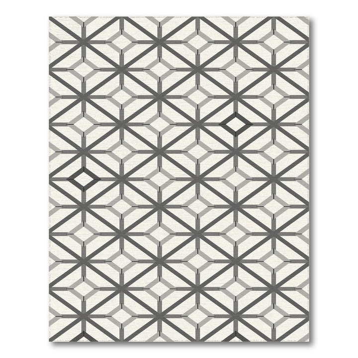 Grey Geometric Diamond Area Rug