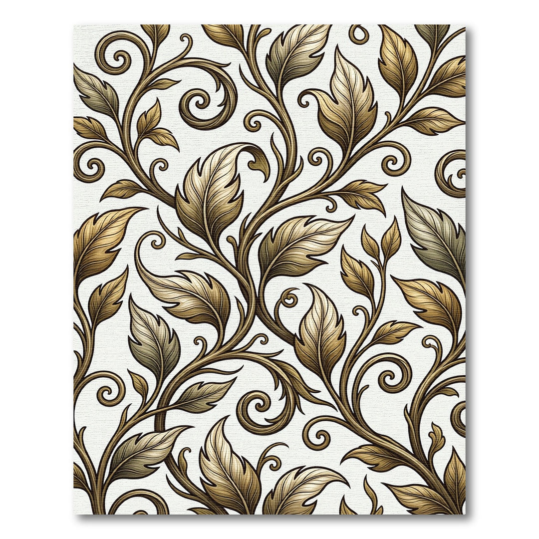Golden Acanthus Leaf Scroll Rug