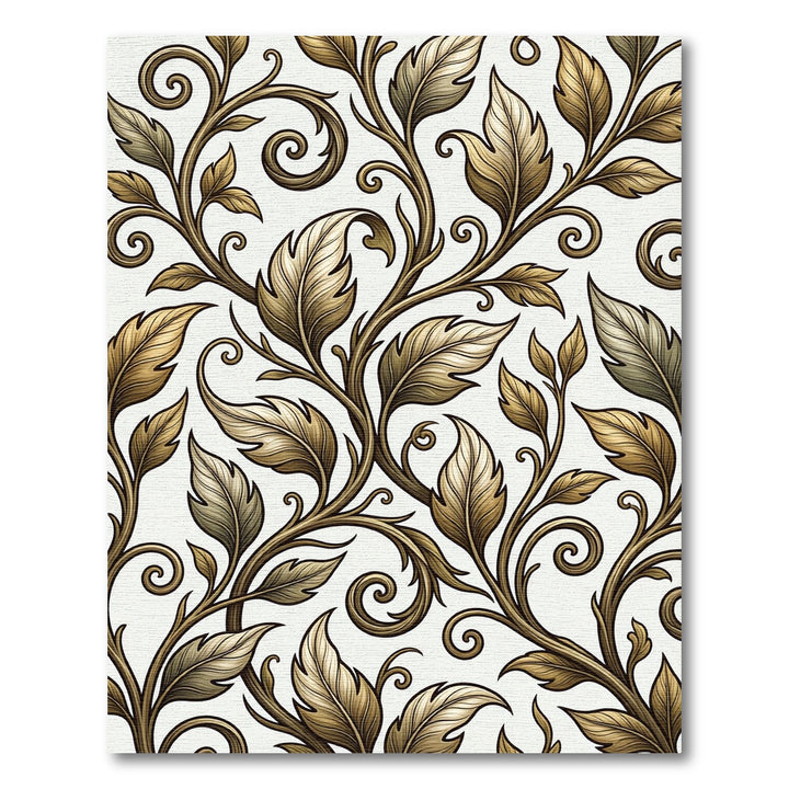 Golden Acanthus Leaf Scroll Rug