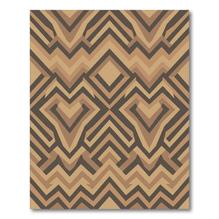 Earthy Geometric Chevron Diamond Rug