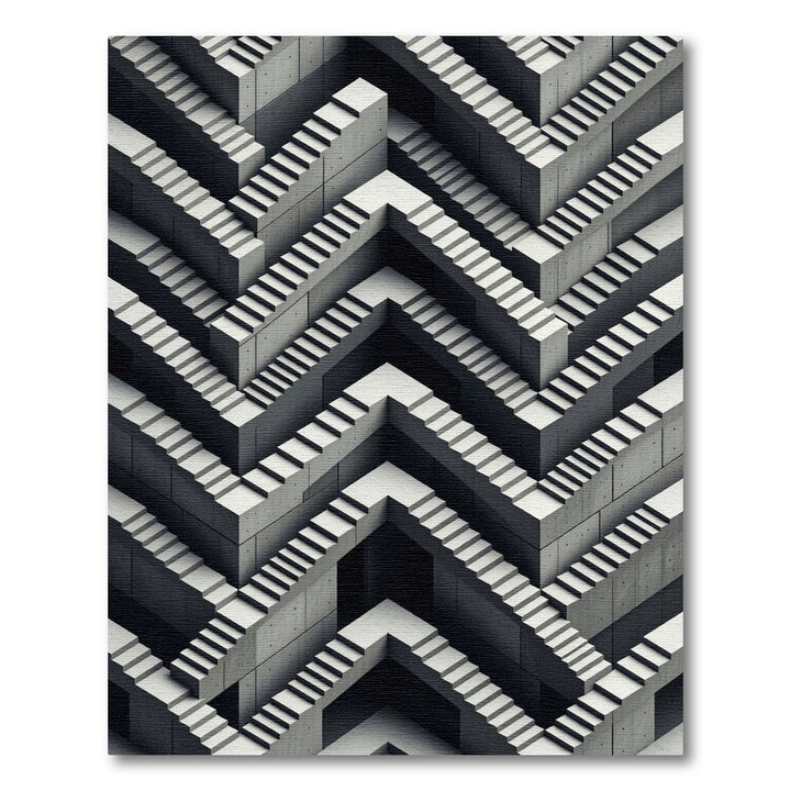 Optical Illusion Concrete Staircase Rug