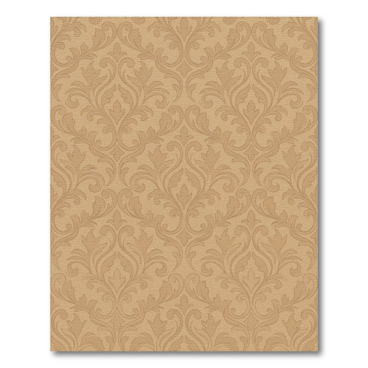 Caramel Tan Classic Floral Damask Rug