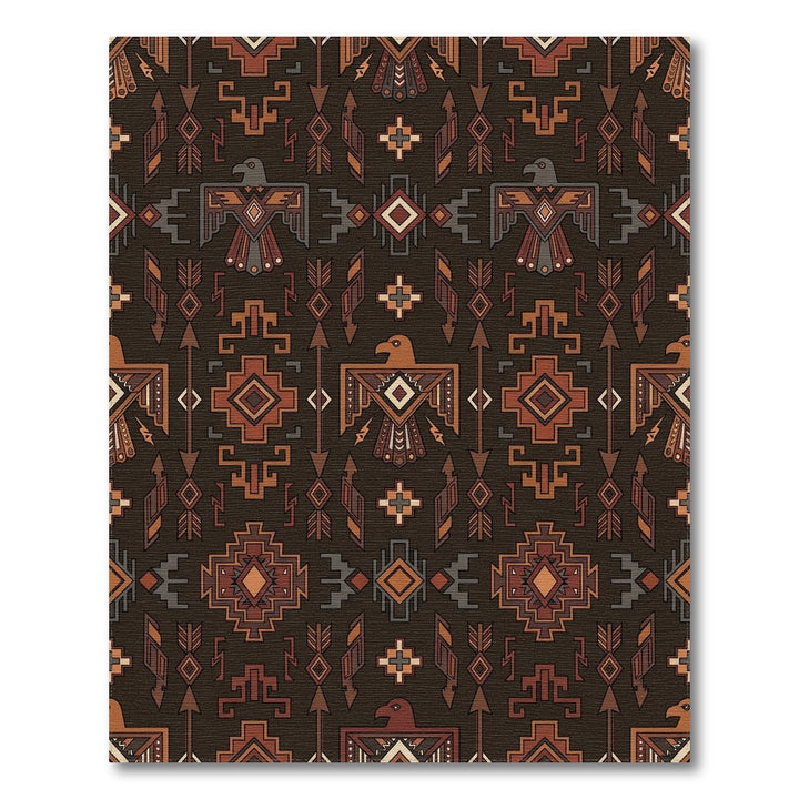 Earthy Brown Thunderbird Geometric Rug