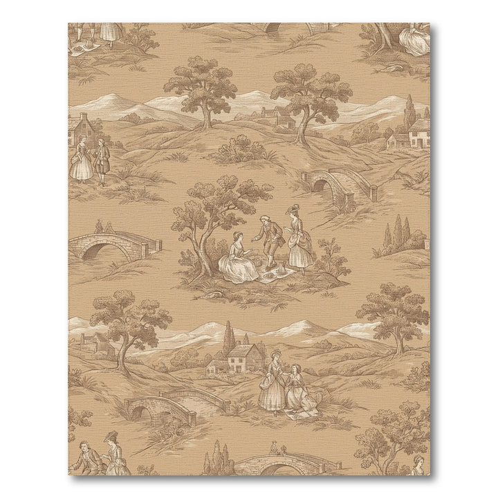 Pastoral Landscape With Figures And Bridges Rug