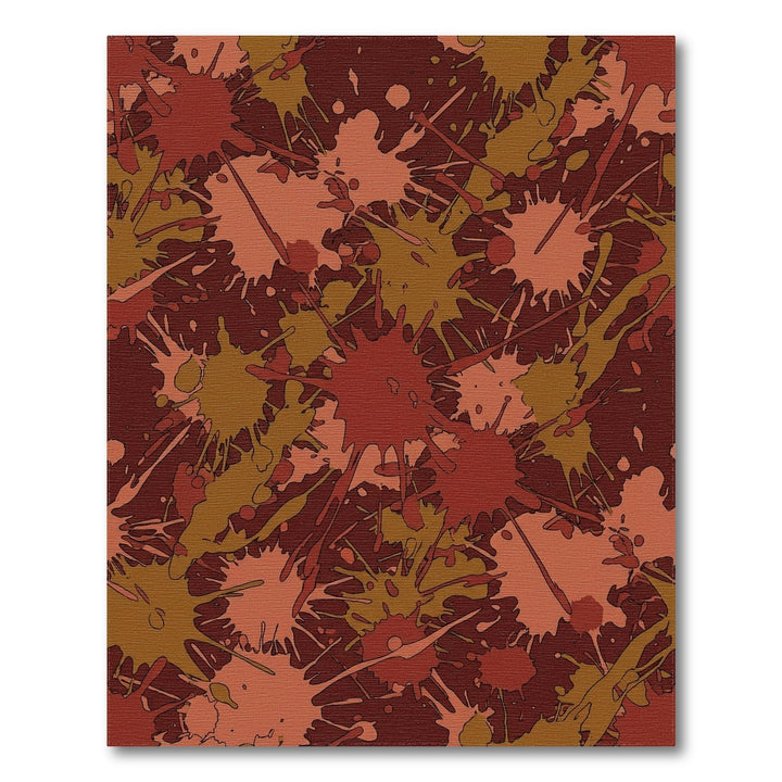 Crimson Earth Tones Splatter Graphic Rug