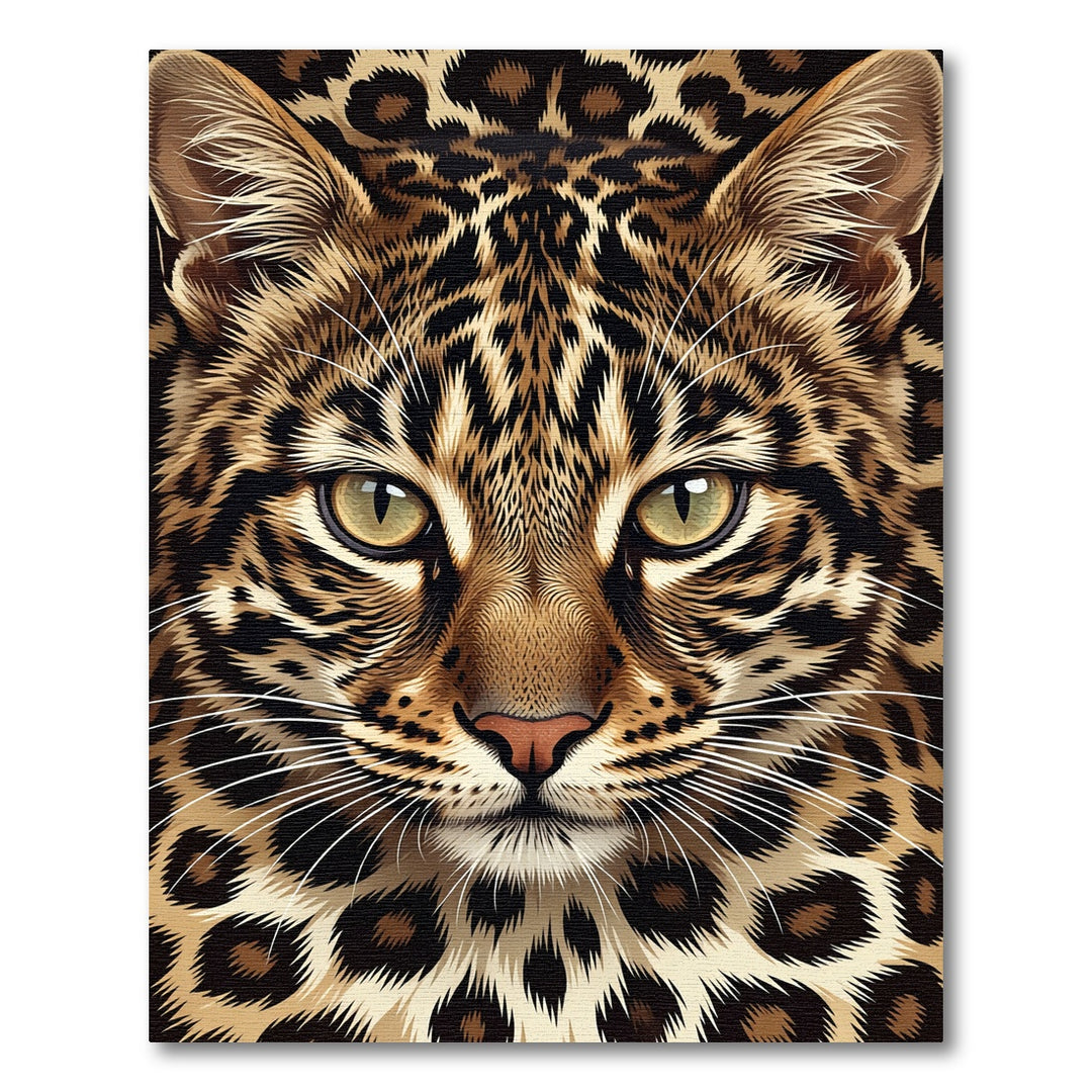 Exotic Leopard Spots Face Rug