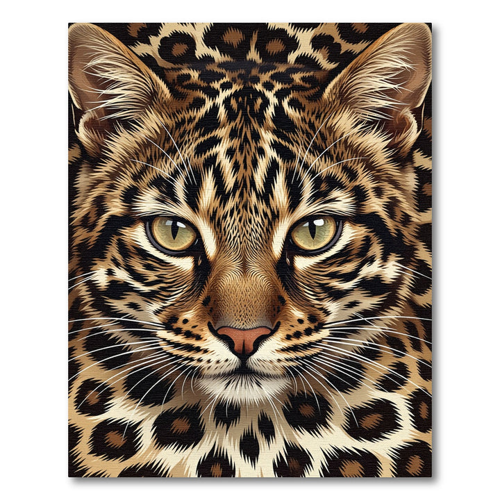 Exotic Leopard Spots Face Rug