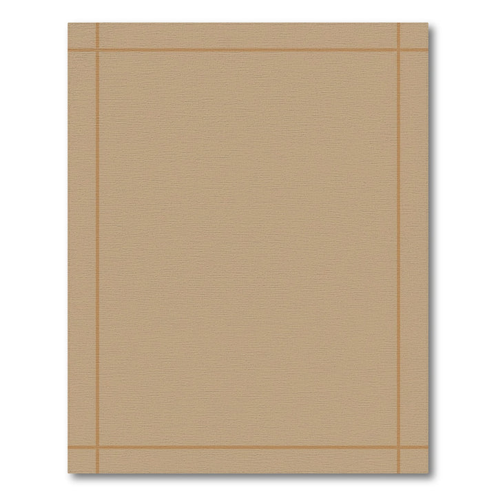 Neutral Tan Geometric Border Rug