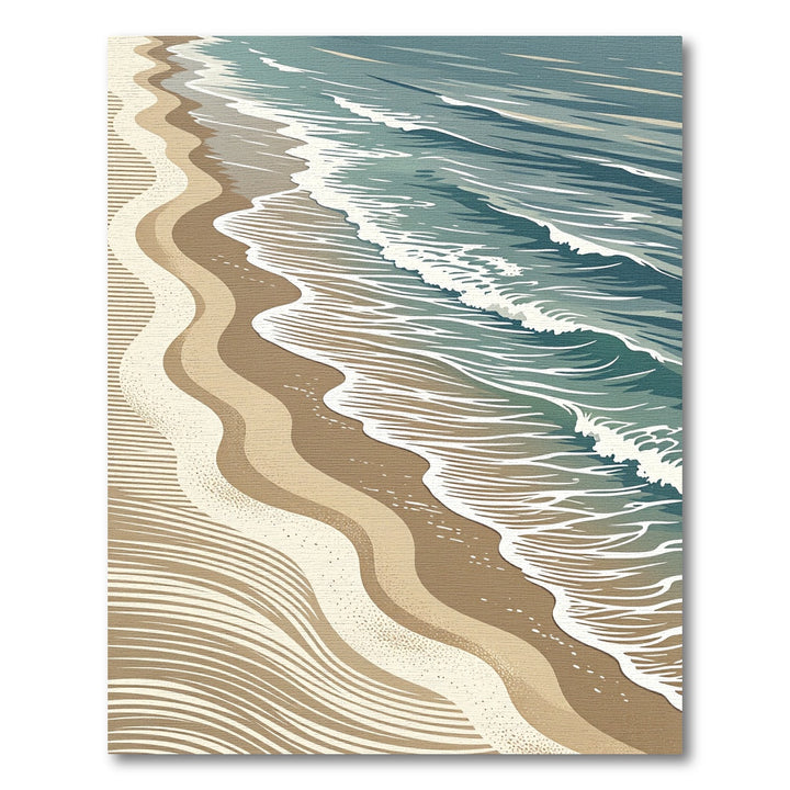 Abstract Coastal Waves Beach Rug