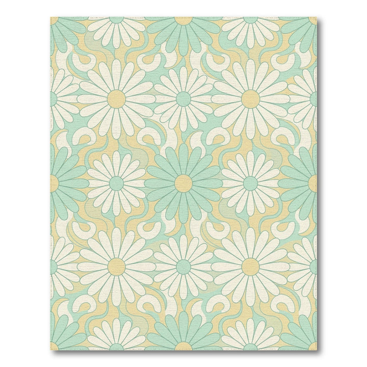 Retro Floral Daisy Swirl Rug