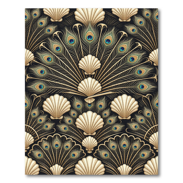 Art Nouveau Peacock Shell Tapestry Rug