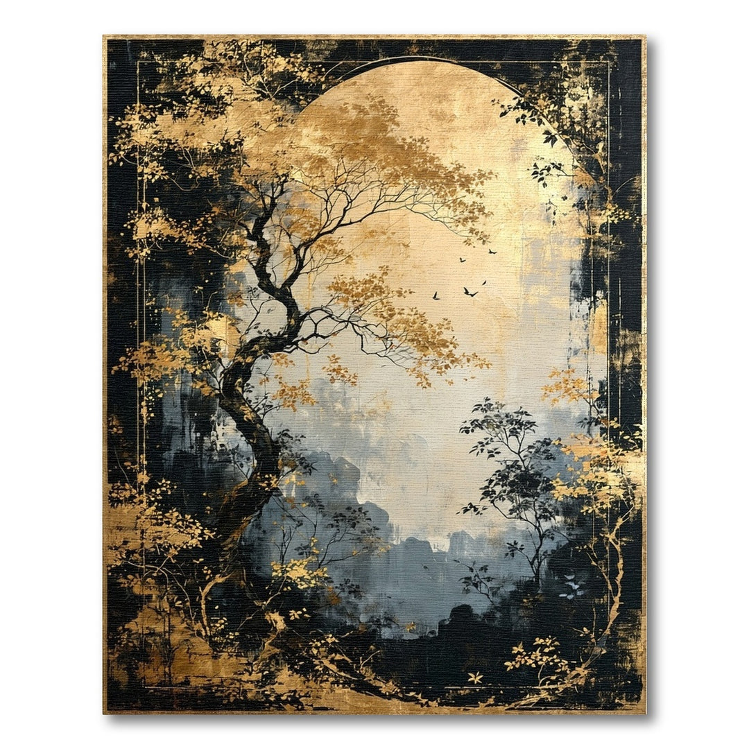 Golden Moonlit Tree Area Rug