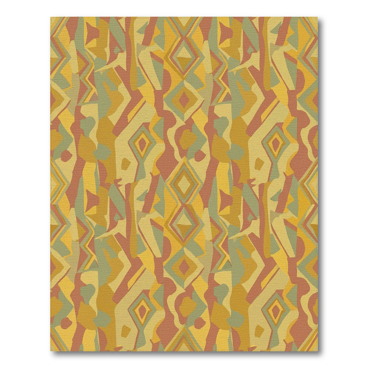 Earthy Geometric Diamond Collage Rug