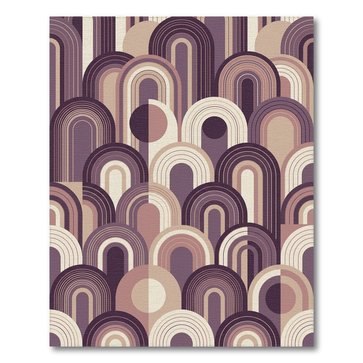 Art Deco Arch Archways Taupe Rug