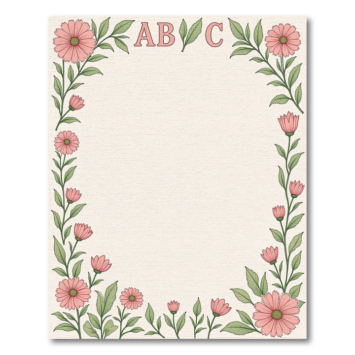 Pink Daisy Garland Border Rug