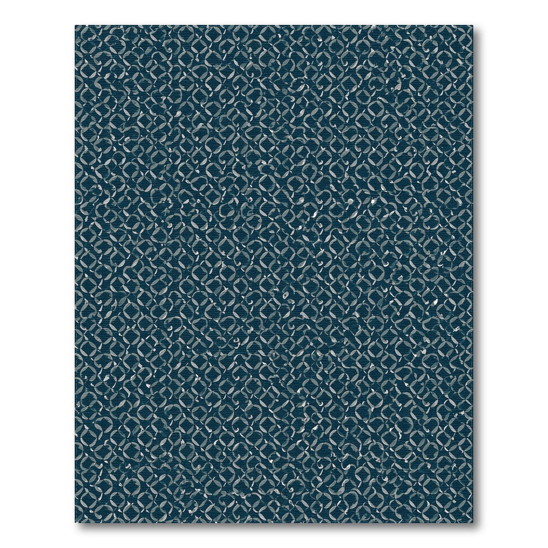 Blue Teal Geometric Loop Area Rug