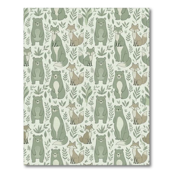 Whimsical Forest Animals Featuring Bears and Foxes Rug