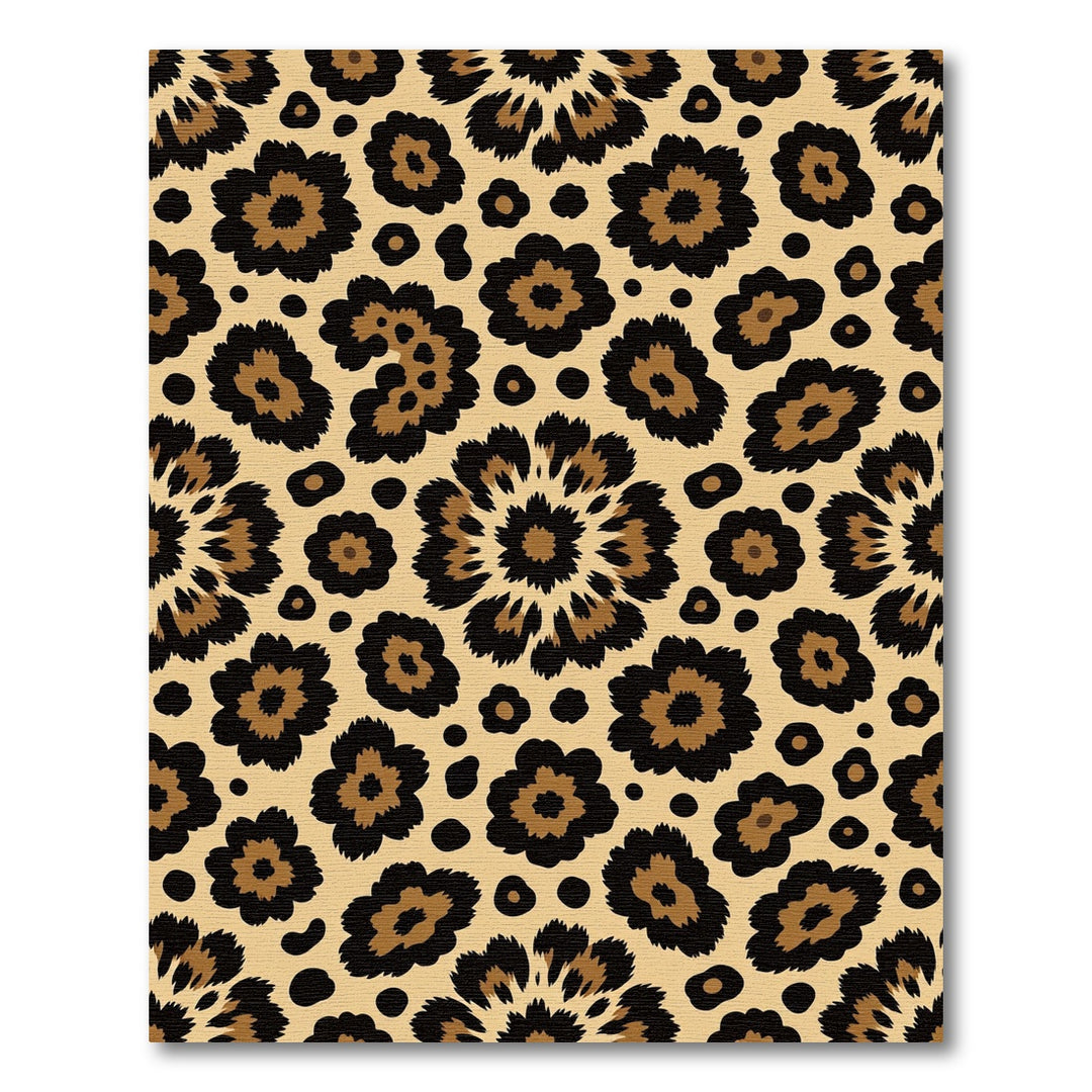 Leopard Print Spots Brown and Black Rug