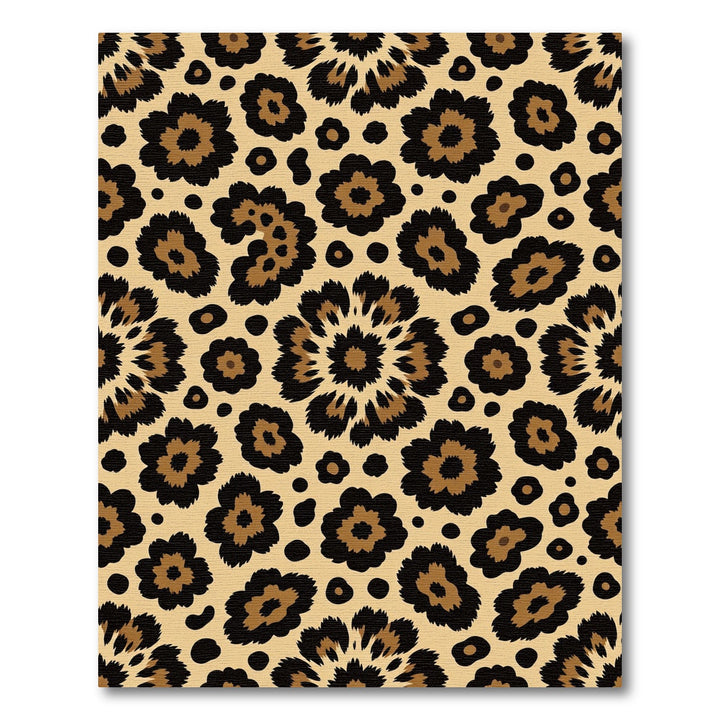 Leopard Print Spots Brown and Black Rug