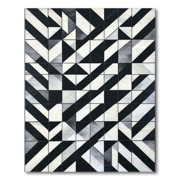 Black White Geometric Area Rug