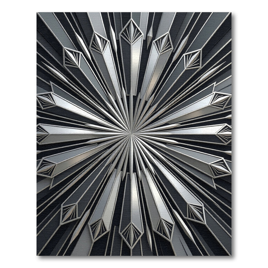 Art Deco Silver Fan Rug